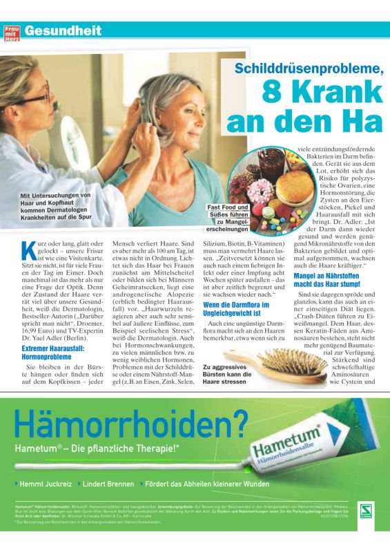 Frau mit Herz 41/2018 | 8 Krankheiten, die Sie an den Haaren erkennen