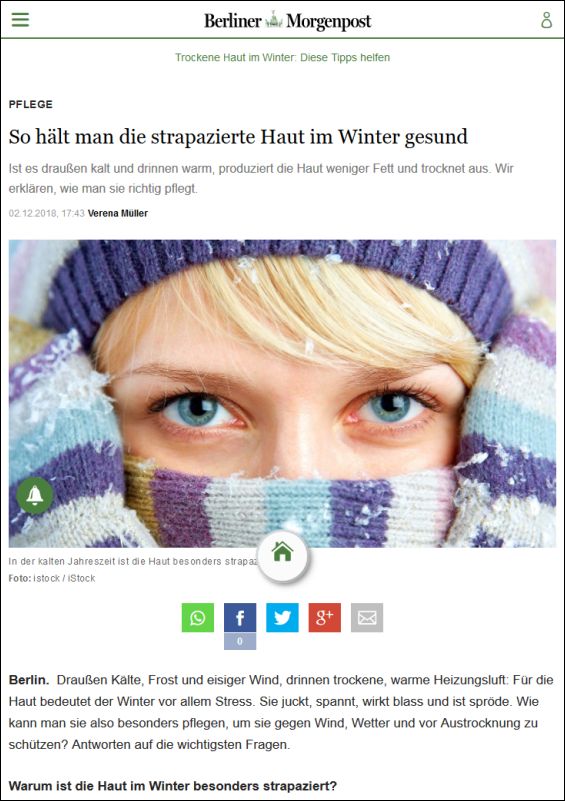 So hält man die strapazierte Haut im Winter gesund