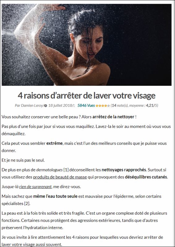 lettre-beaute-au-naturel.com | 4 raisons d’arrêter de laver votre visage | 18.07.2018