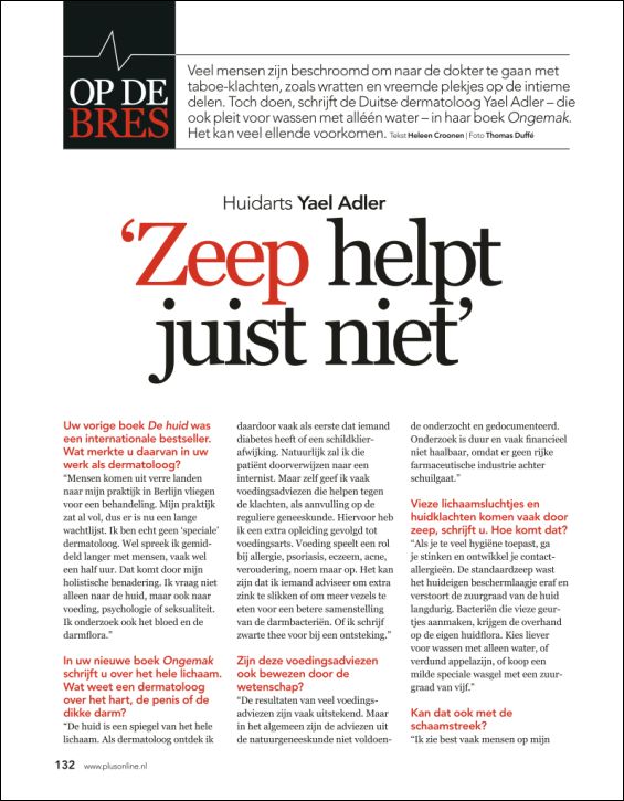 Op de bres: Zeep helpt juist niet