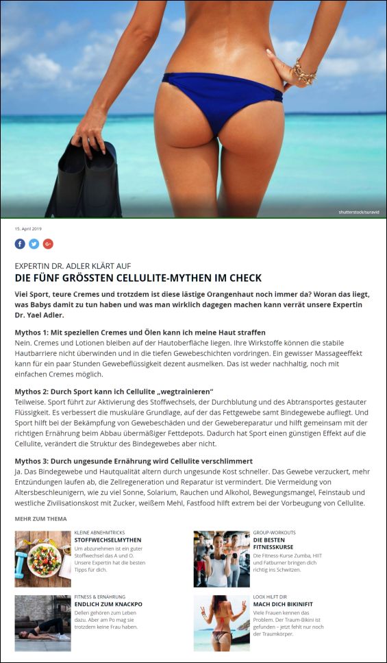 Die fünf größten Cellulite-Mythen im Check