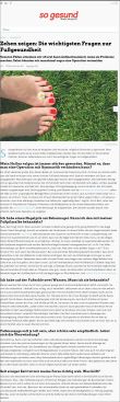 so-gesund.com | Zehen zeigen: Die wichtigsten Fragen zur Fußgesundheit | 09.2017 so-gesund.com | Zehen zeigen: Die wichtigsten Fragen zur Fußgesundheit | 09.2017