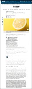 welt.de | Zitronenwasser gilt als Wundermittel – Stimmt das? | 07.08.2018 welt.de | Zitronenwasser gilt als Wundermittel – Stimmt das? | 07.08.2018