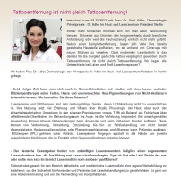 Tattooentfernung ist nicht gleich Tattooentfernung! Interview vom 01.11.2012