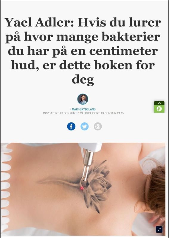 Yael Adler: Hvis du lurer på hvor mange bakterier du har på en centimeter hud, er dette boken for deg