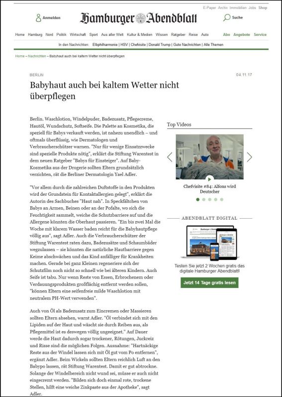 Babyhaut auch bei kaltem Wetter nicht überpflegen