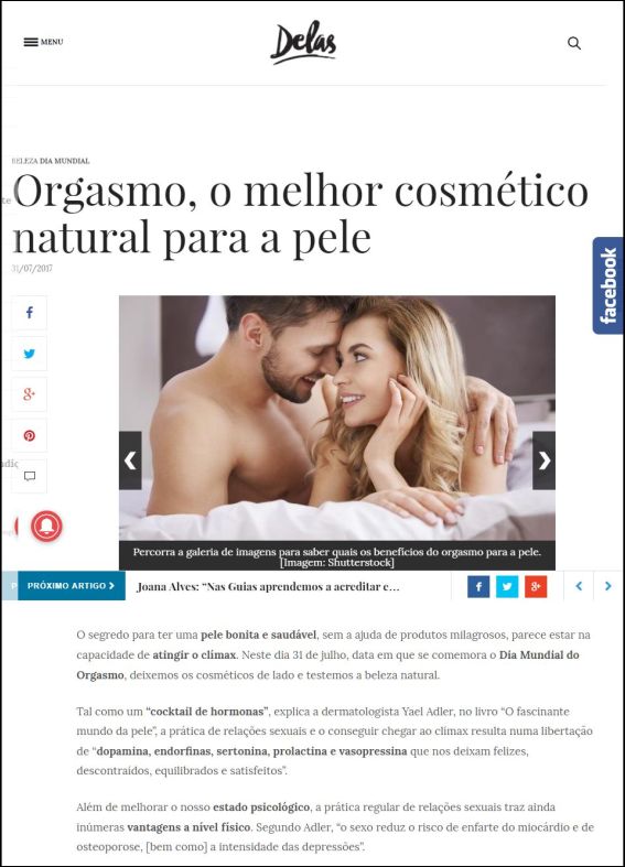 Orgasmo, o melhor cosmético natural para a pele