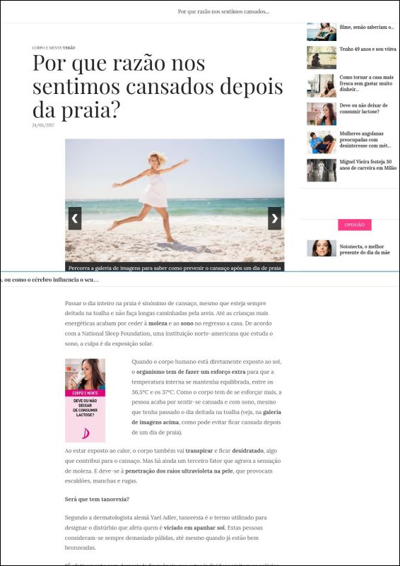 Por que razão nos sentimos cansados depois da praia?
