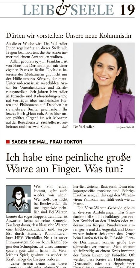 Ich habe eine peinliche große Warze am Finger. Was tun? (PDF)