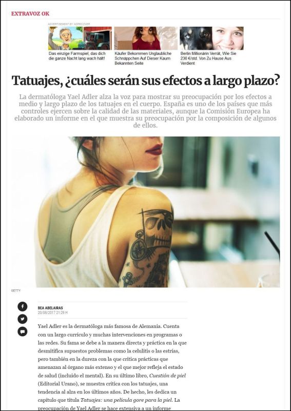 Tatuajes, ¿cuáles serán sus efectos a largo plazo?a