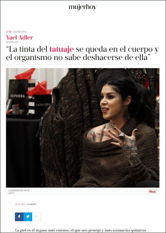 La tinta del tatuaje se queda en el cuerpo y el organismo no sabe deshacerse de ella
