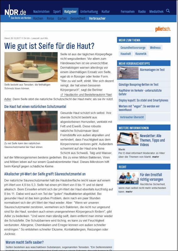 Wie gut ist Seife für die Haut?