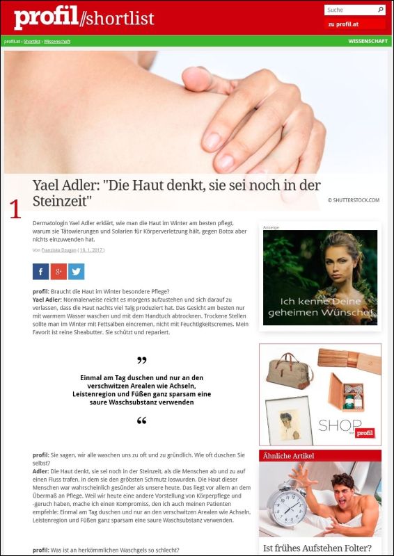 Die Haut denkt, sie sei noch in der Steinzeit