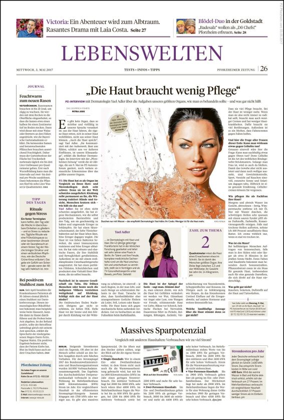 Interview Dr. Yael Adler: Die Haut braucht wenig Pflege (PDF)