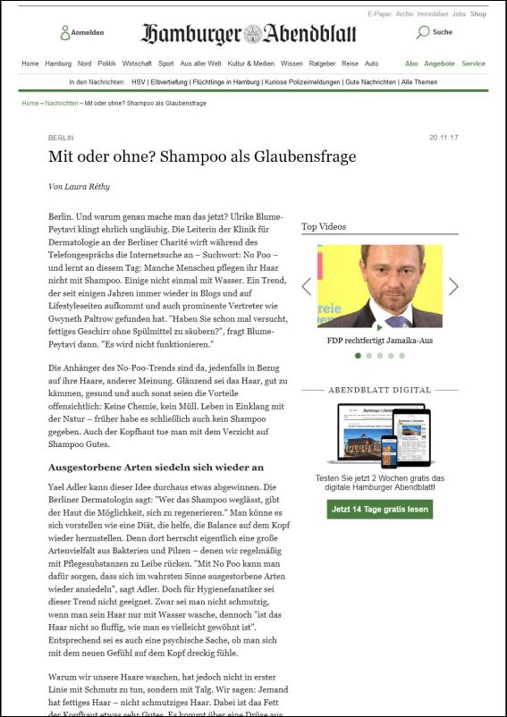 Mit oder ohne? Shampoo als Glaubensfrage