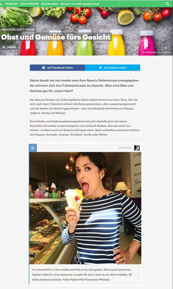 Smoothie statt Creme | Obst und Gemüse fürs Gesicht