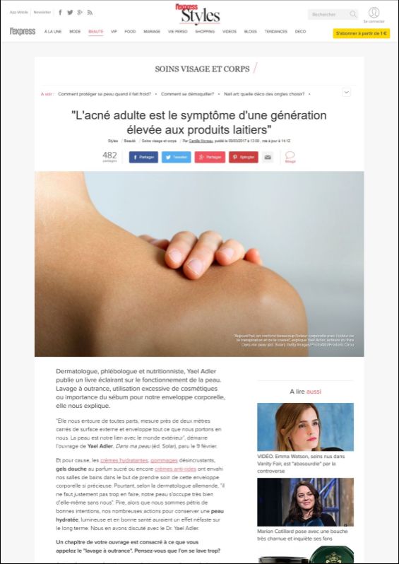 L'acné adulte est le symptôme d'une génération élevée aux produits laitiers