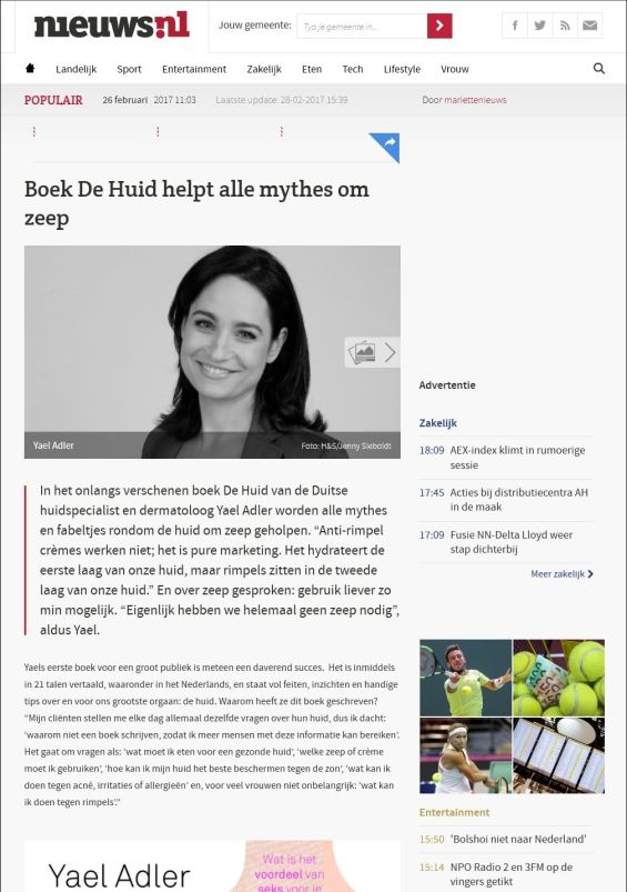Boek De Huid helpt alle mythes om zeep
