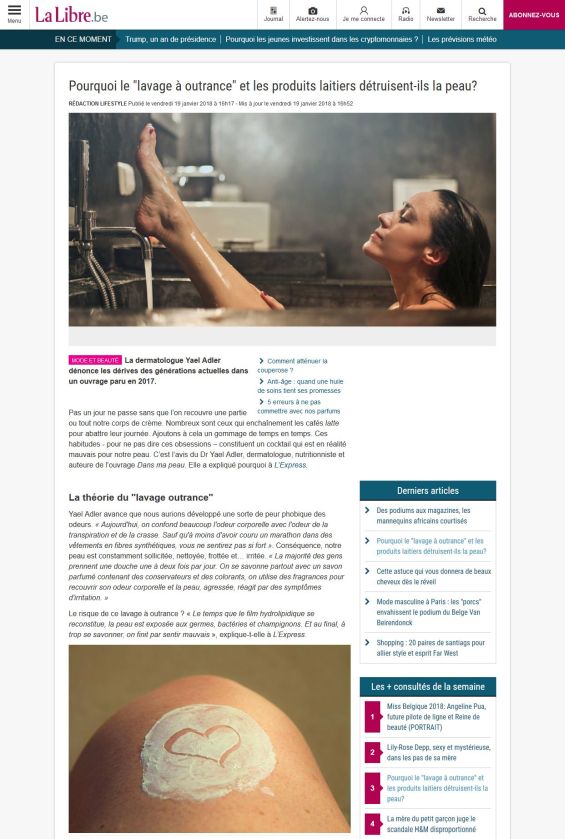 Pourquoi le lavage à outrance et les produits laitiers détruisent-ils la peau?
