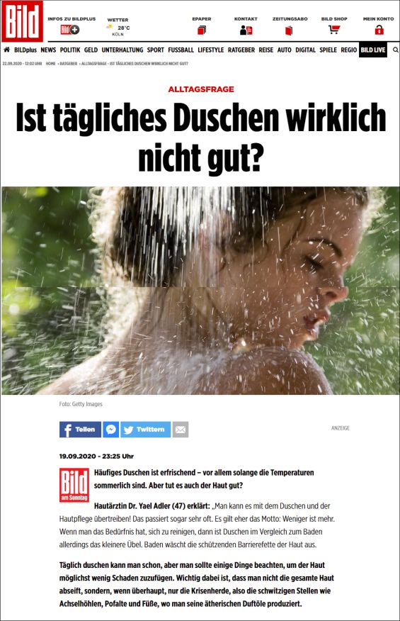 Ist tägliches Duschen wirklich nicht gut?
