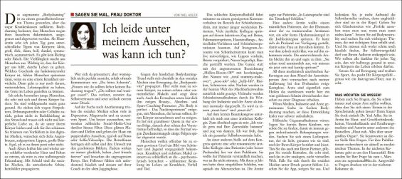 Ich leide unter meinem Aussehen, was kann ich tun?