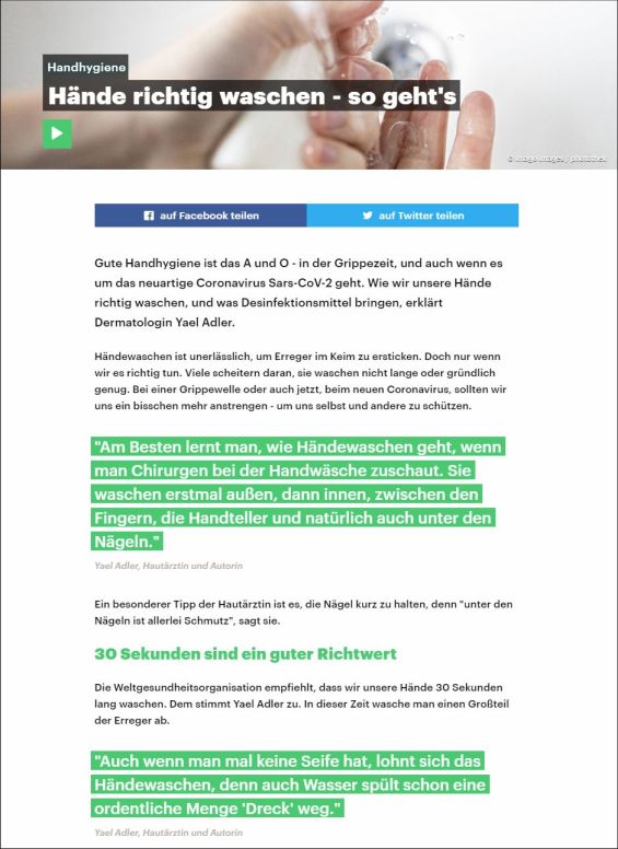 Handhygiene: Hände richtig waschen - so geht's