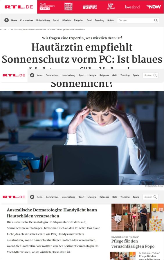 Hautärztin empfiehlt Sonnenschutz vorm PC: Ist blaues Licht so gefährlich wie Sonnenlicht?