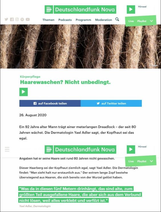 Körperpflege: Haarewaschen? Nicht unbedingt.