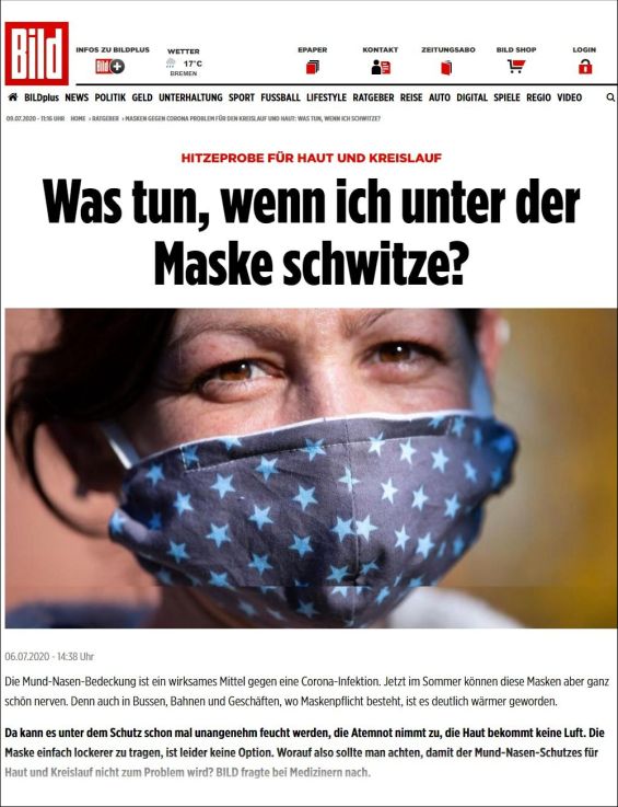 Was tun, wenn ich unter der Maske schwitze?