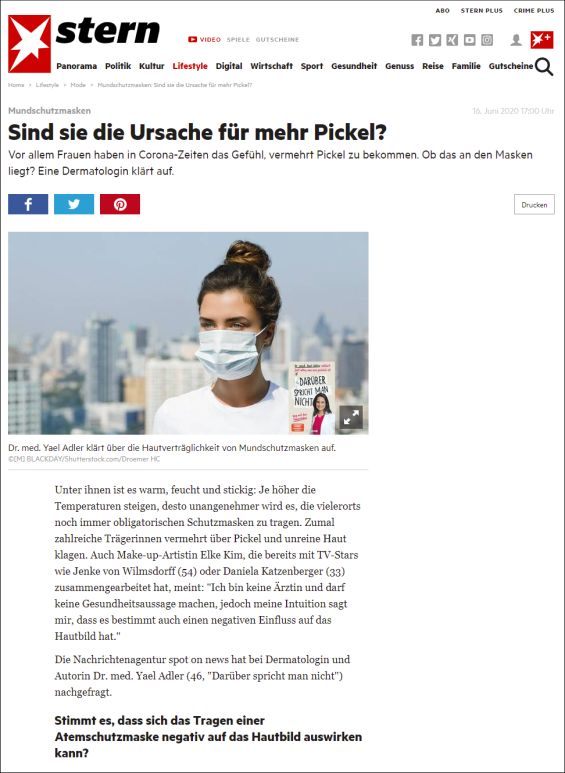 Mundschutzmasken: Sind sie die Ursache für mehr Pickel?