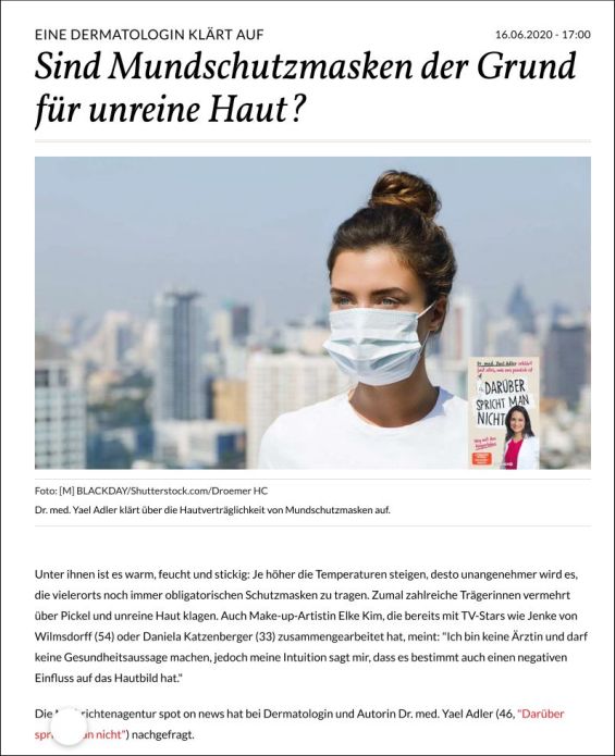 Mundschutzmasken: Sind sie die Ursache für mehr Pickel?