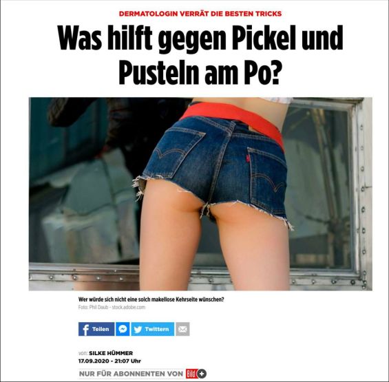 Was hilft gegen Pickel und Pusteln am Po