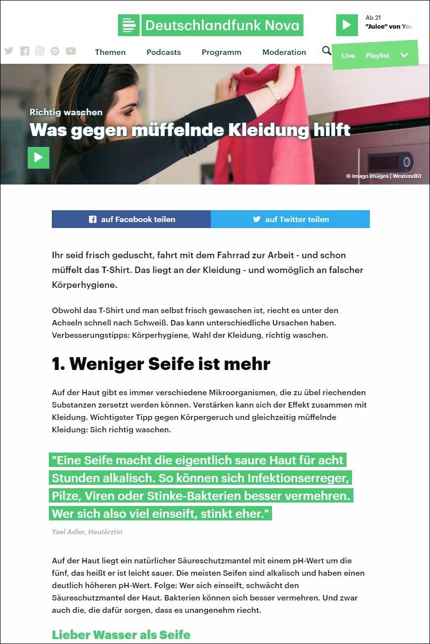 Richtig waschen: Was gegen müffelnde Kleidung hilft