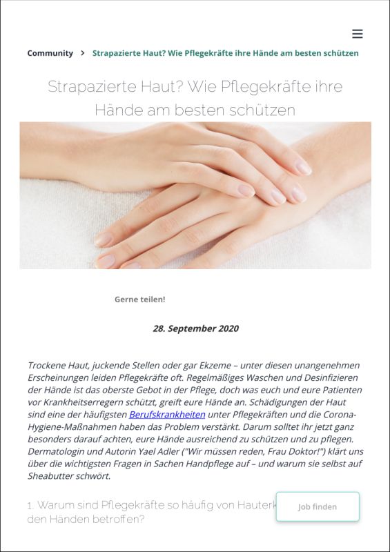Strapazierte Haut? Wie Pflegekräfte ihre Hände am besten schützen