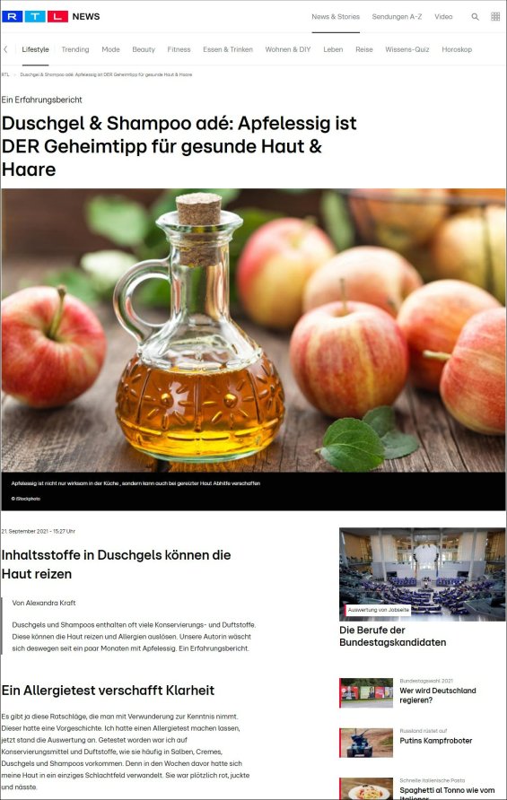 Apfelessig ist DER Geheimtipp für gesunde Haut & Haare