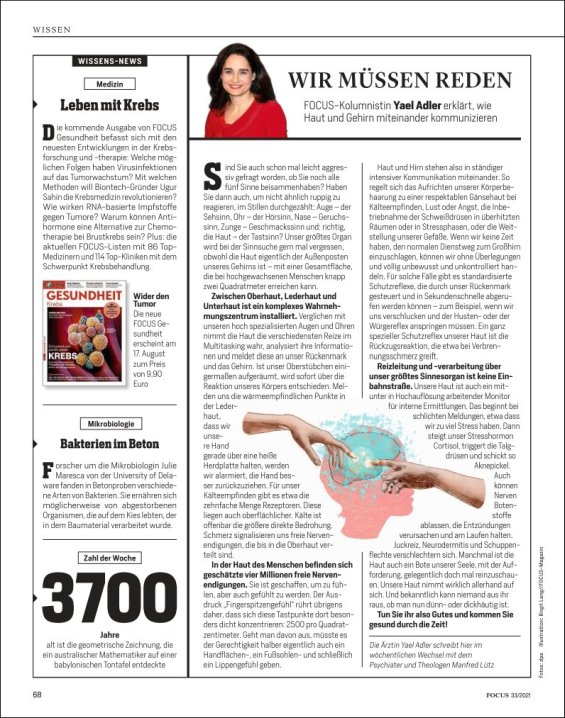 Wie Haut und Gehirn miteinander kommunizieren