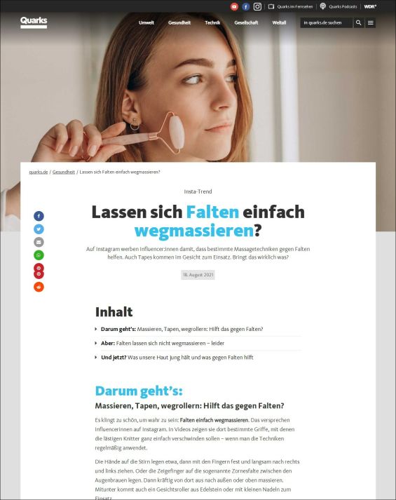 Lassen sich Falten einfach wegmassieren?