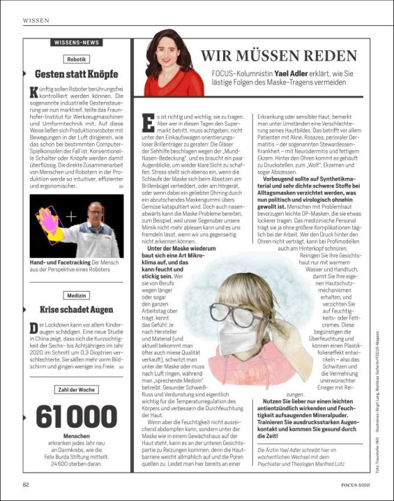 Lästige Folgen des Maske-Tragens vermeiden