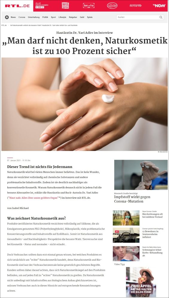Man darf nicht denken, Naturkosmetik ist zu 100 Prozent sicher