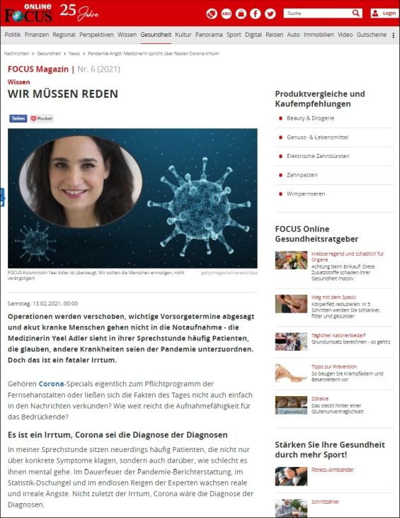 Es ist ein Irrtum, Corona sei die Diagnose der Diagnosen
