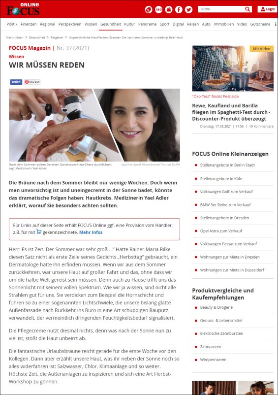 Ungewöhnliche Hautflecken: Scannen Sie nach dem Sommer unbedingt Ihre Haut!
