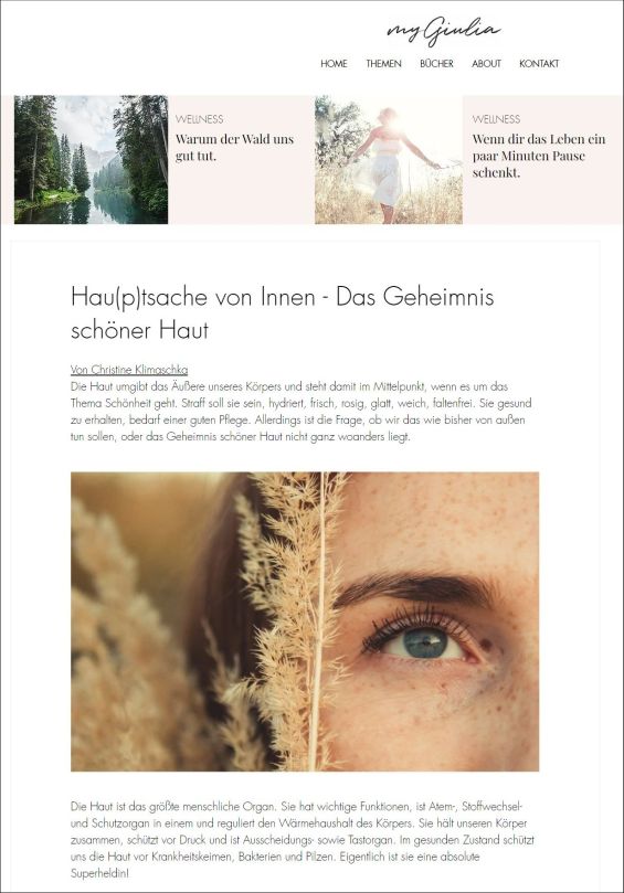 Hau(p)tsache von Innen - Das Geheimnis schöner Haut