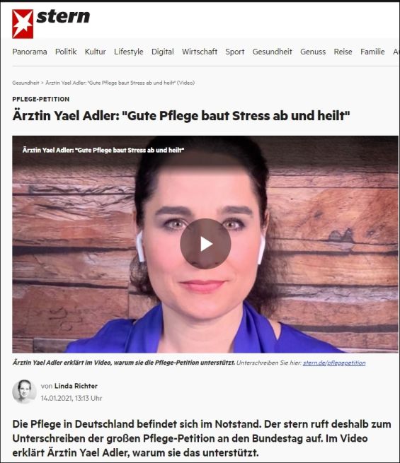 Pflege-Petition: Gute Pflege baut Stress ab und heilt
