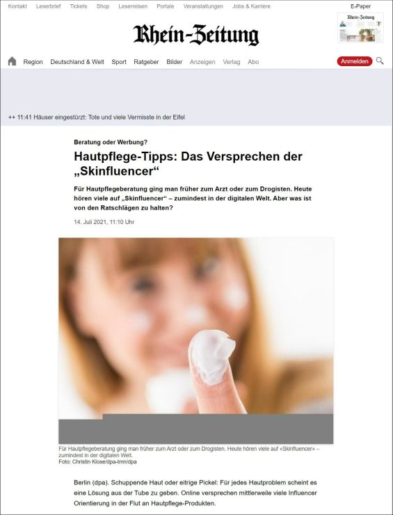Hautpflege-Tipps: Das Versprechen der Skinfluencer