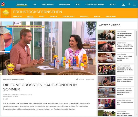 Frühstücksfernsehen: Die 5 größten Hautsünden im Sommer