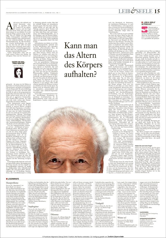 Kann man das Altern des Körpers aufhalten?