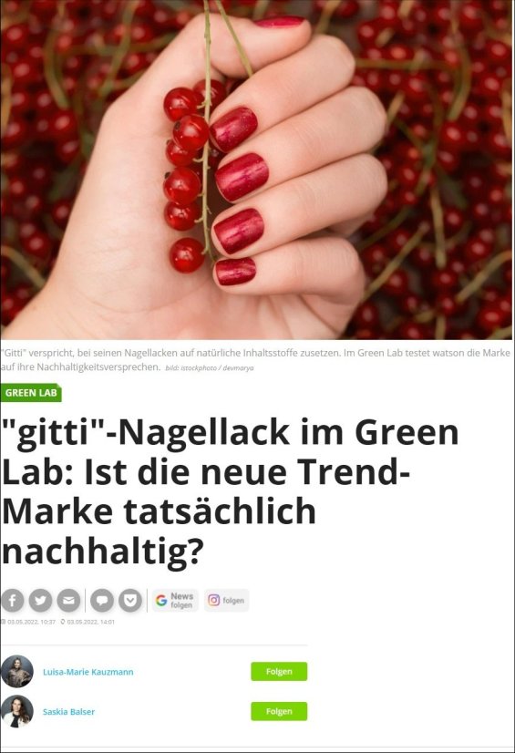 gitti-Nagellack im Green Lab: Ist die neue Trend-Marke tatsächlich nachhaltig?