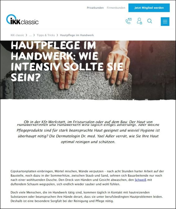 Hautpflege im Handwerk: Wie intensiv sollte sie sein?