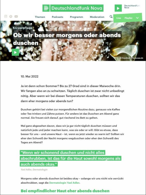 Körperpflege: Ob wir besser morgens oder abends duschen