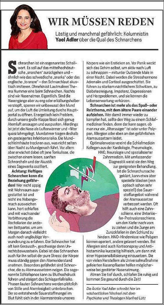 Lästig und manchmal gefährlich: die Qual des Schnarchens